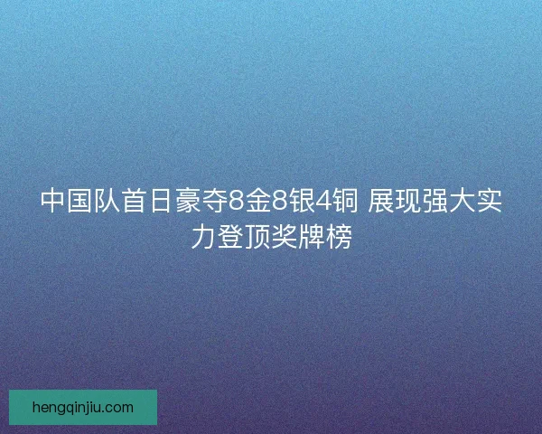 中国队首日豪夺8金8银4铜 展现强大实力登顶奖牌榜
